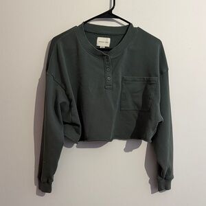 American Eagle Outfitters Textured Gray Top